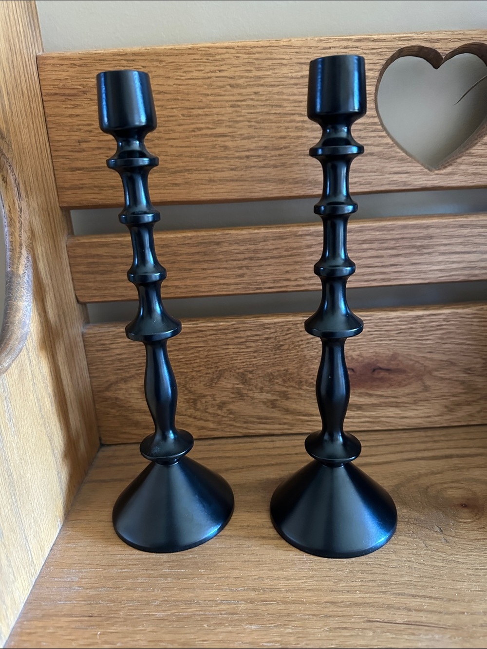 Black Decorative Metal Candlestick Pair - Home Accents